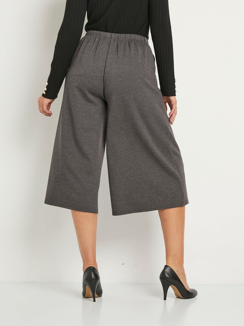 Jupe-culotte taille semi-élastiquée maille milano Gris - Kiabi