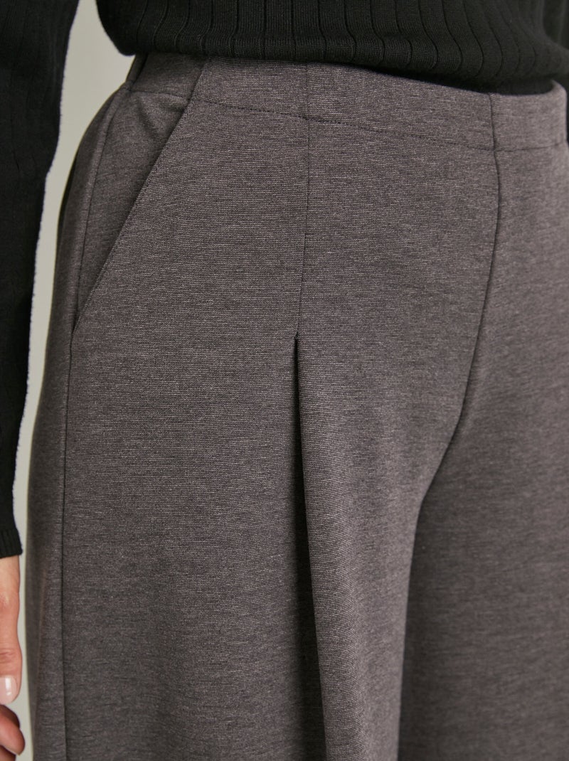 Jupe-culotte taille semi-élastiquée maille milano Gris - Kiabi