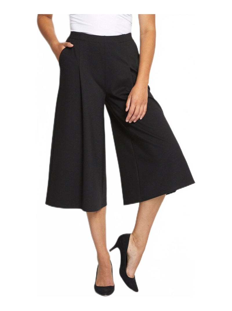 Jupe-culotte taille semi-élastiquée maille milano Noir - Kiabi