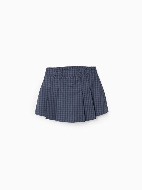 Jupe-Culotte Vichy avec Plis - Kiabi