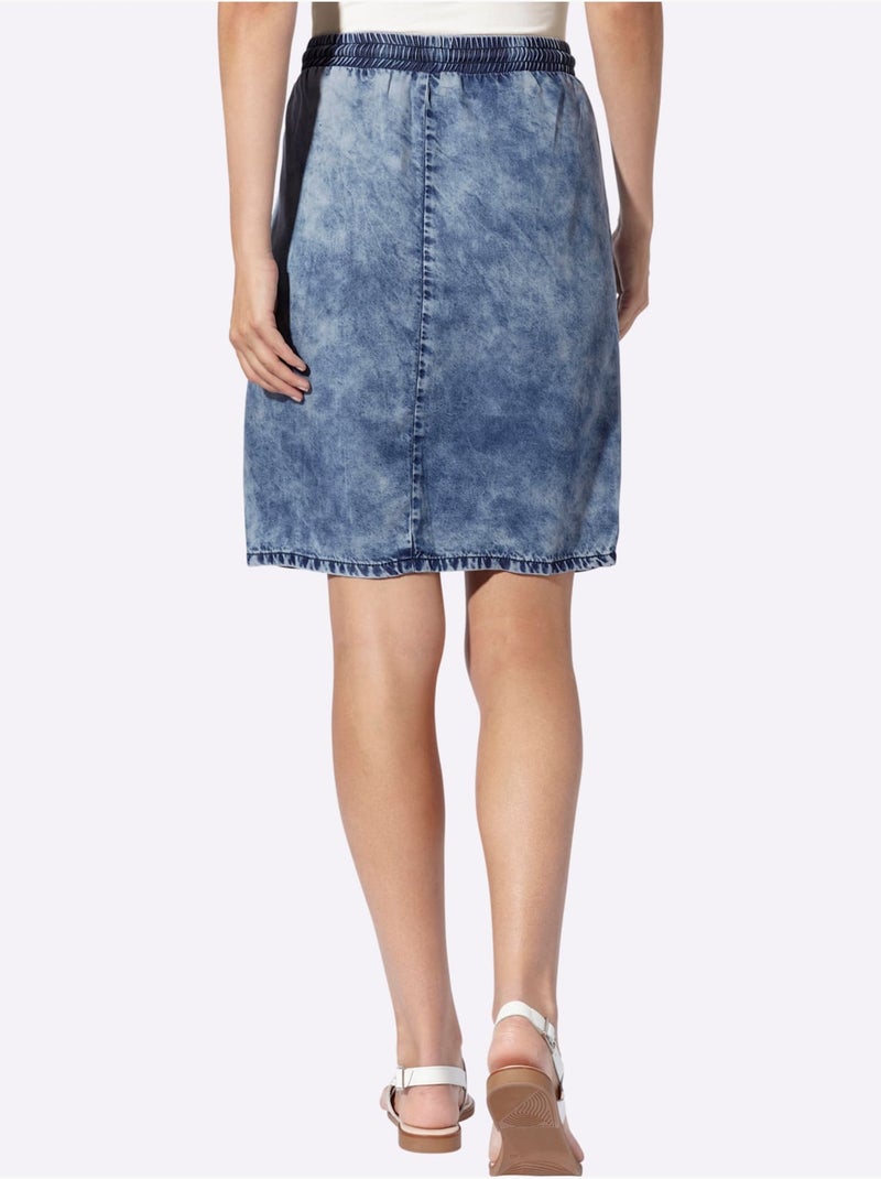 Jupe Délavé Tendance - Taille Standard - Helline Bleu jean - Kiabi