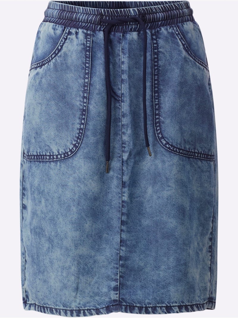Jupe Délavé Tendance - Taille Standard - Helline Bleu jean - Kiabi