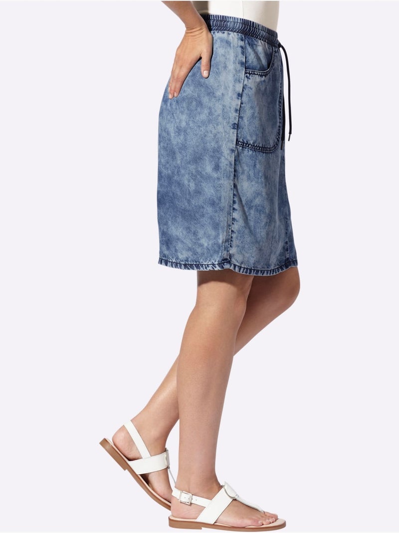 Jupe Délavé Tendance - Taille Standard - Helline Bleu jean - Kiabi
