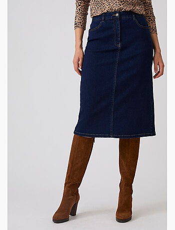 Jupe denim droite - damart