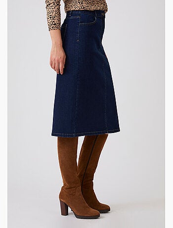 Jupe denim droite - damart