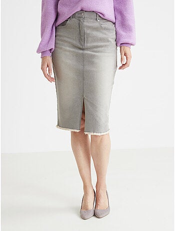 Jupe denim extensible coupe droite - DAXON