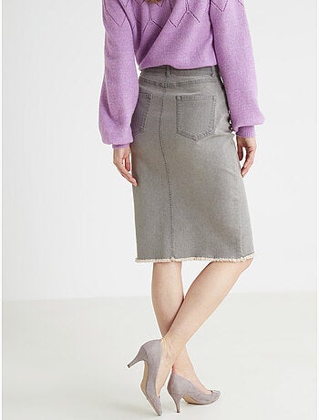 Jupe denim extensible coupe droite - DAXON