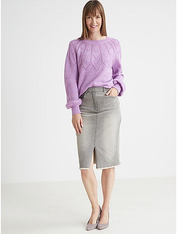 Jupe denim extensible coupe droite - DAXON