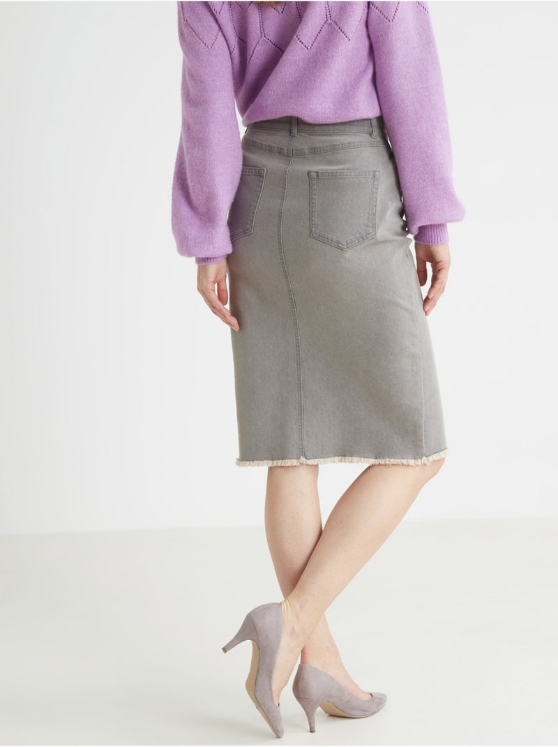 Jupe denim extensible coupe droite - DAXON Gris - Kiabi