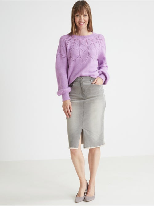Jupe denim extensible coupe droite - DAXON - Kiabi