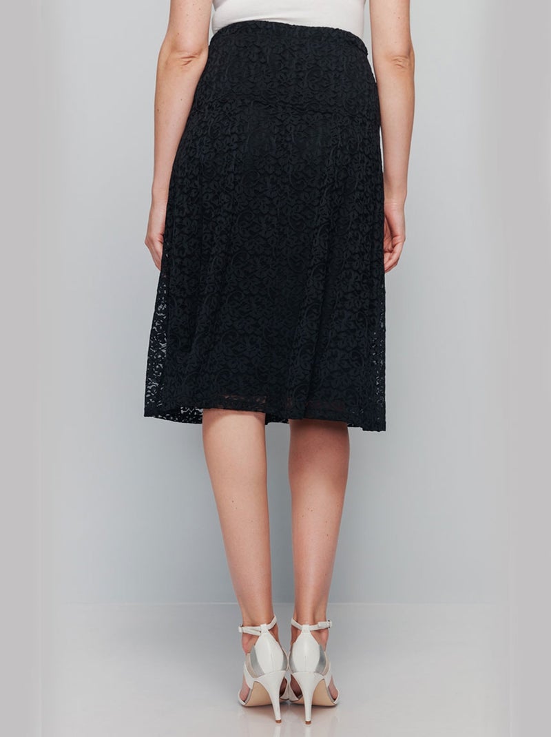 Jupe dentelle évasée Noir - Kiabi