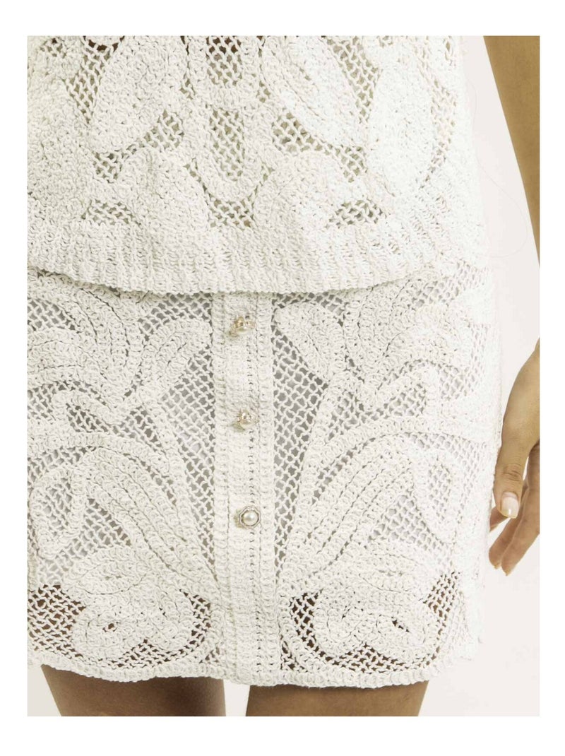 Jupe dentelle XORETTE Blanc - Kiabi