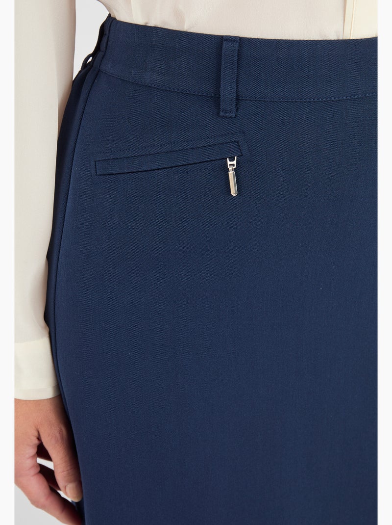 Jupe droite classique enfilable - Damart Bleu - Kiabi