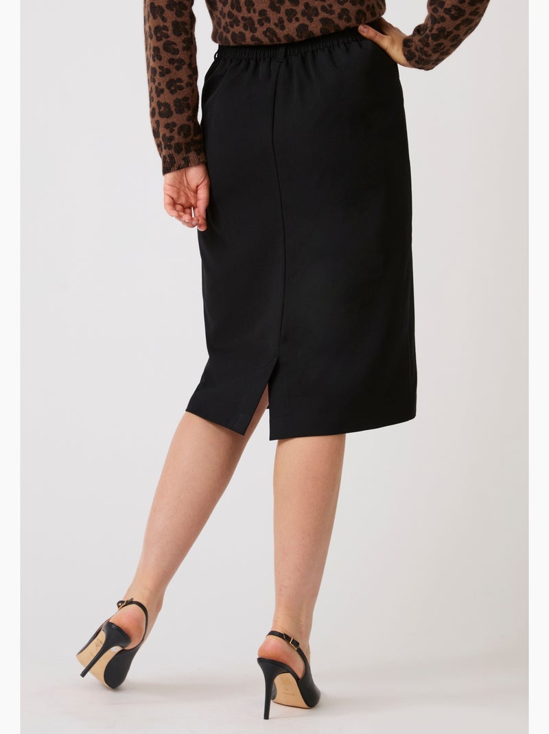 Jupe droite classique enfilable - damart Noir - Kiabi