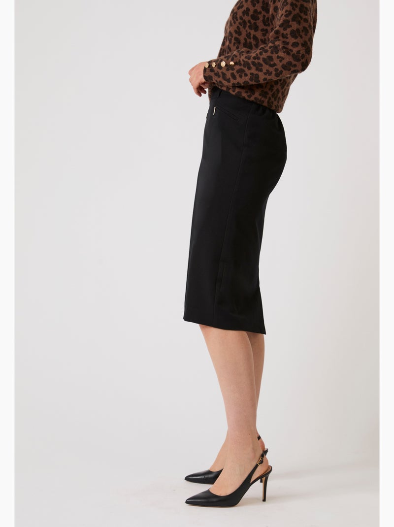 Jupe droite classique enfilable - damart Noir - Kiabi