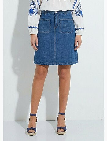 Jupe droite courte en jean 4 poches - Afibel