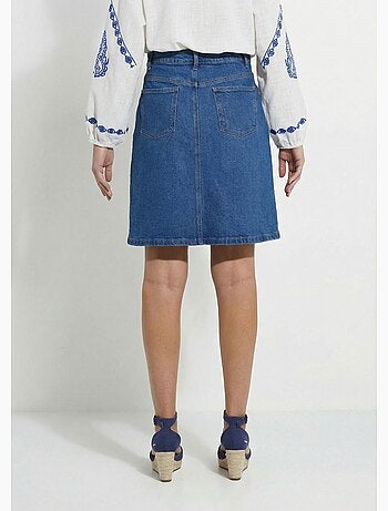 Jupe droite courte en jean 4 poches - Afibel