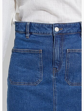 Jupe droite courte en jean 4 poches - afibel