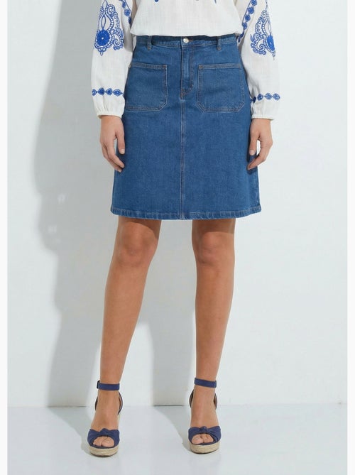 Jupe droite courte en jean 4 poches - Afibel - Kiabi