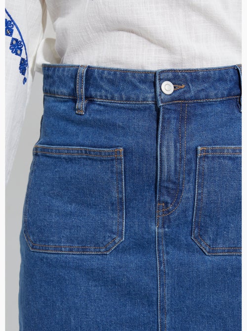 Jupe droite courte en jean 4 poches - Afibel - Kiabi