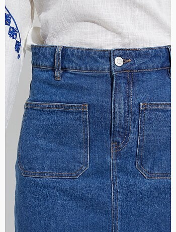 Jupe droite courte en jean 4 poches