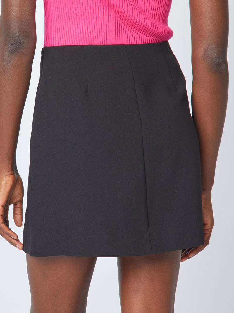 Jupe droite courte noir - Kiabi