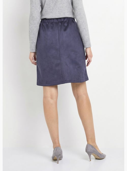 Jupe droite courte tissu suédé effet boutonné - Afibel - Kiabi