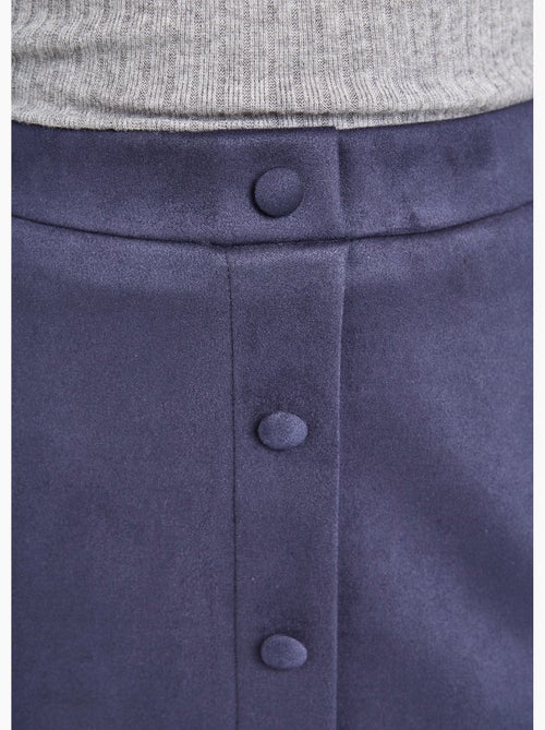 Jupe droite courte tissu suédé effet boutonné - Afibel - Kiabi