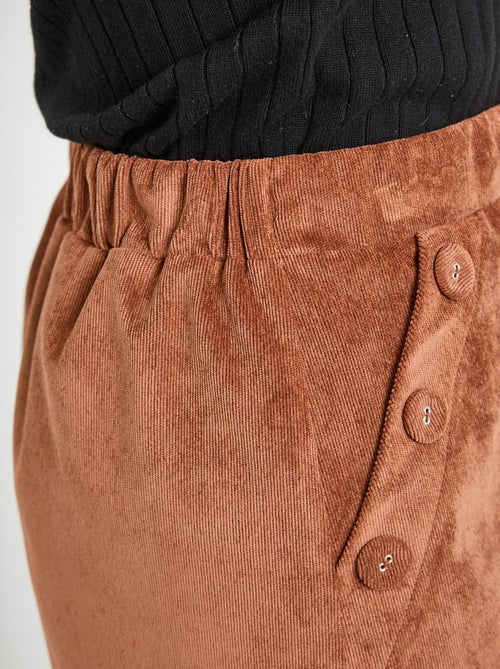 Jupe droite courte velours milleraies - Afibel - Kiabi