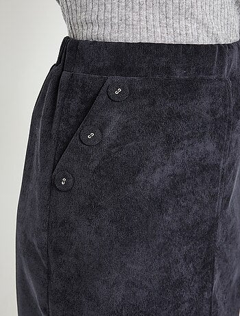 Jupe droite courte velours milleraies - Afibel
