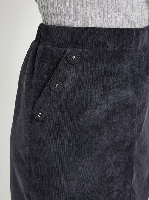 Jupe droite courte velours milleraies - Afibel - Kiabi