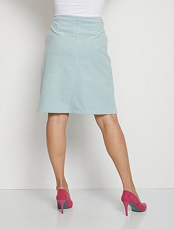 Jupe droite courte velours milleraies - Afibel