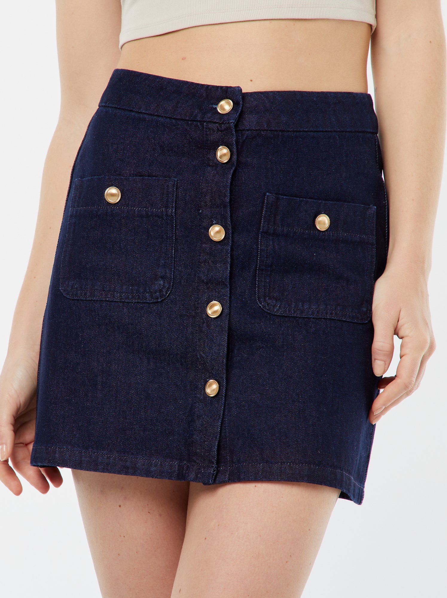 Jupe Droite En Denim Avec Poches BLEU Femme 12 00 Kiabi Jupe Droite En Denim Avec Poches BLEU Femme 12 00 Kiabi