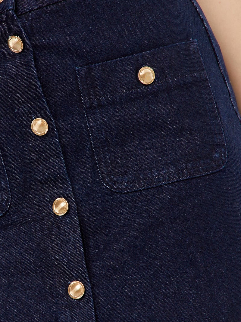 Jupe droite en denim avec poches BLEU - Kiabi