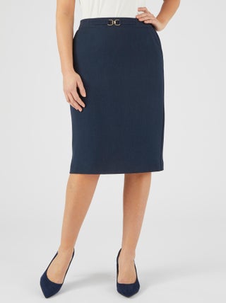 Jupe droite enfilable boucle fantaisie - Damart