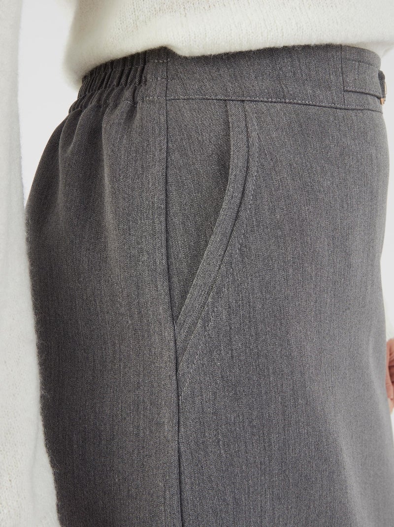 Jupe droite enfilable boucle fantaisie - Damart Gris chiné - Kiabi