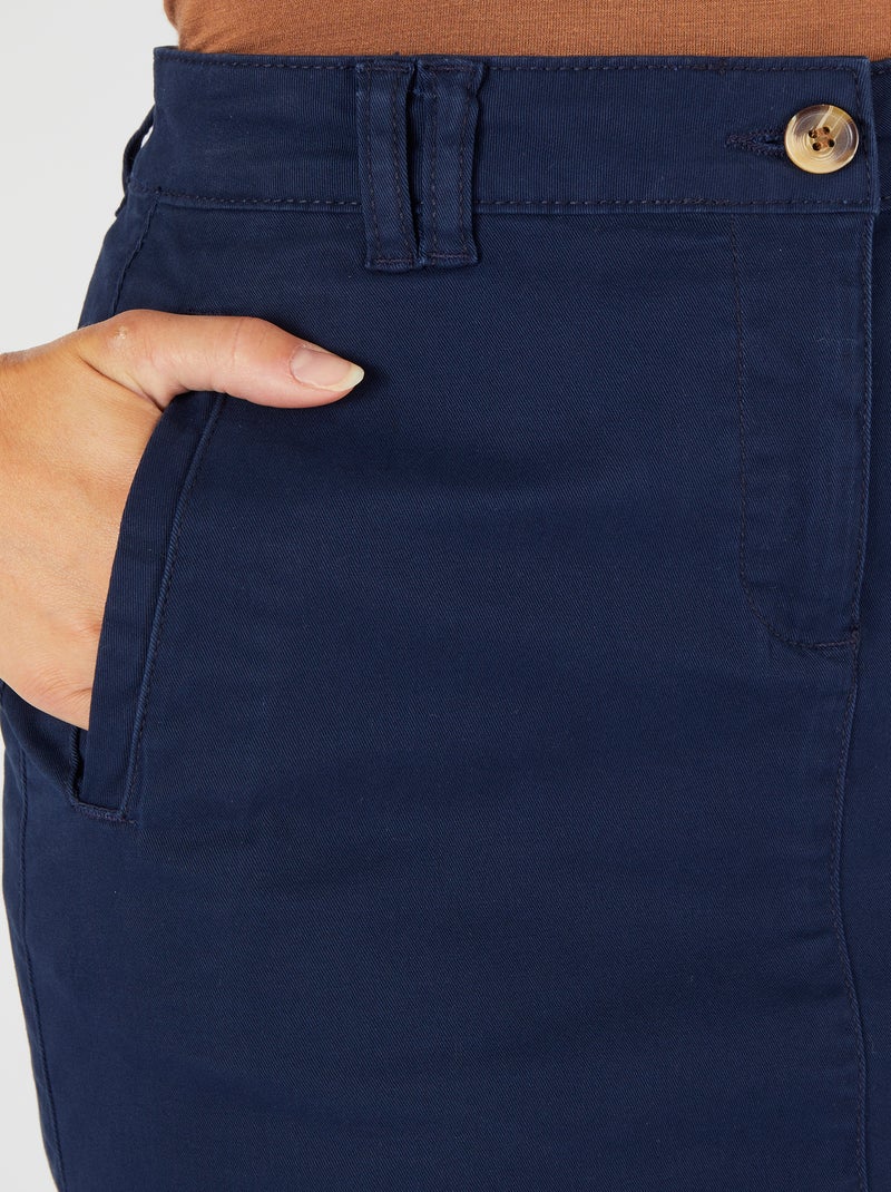 Jupe droite gabardine - Damart Bleu marine - Kiabi