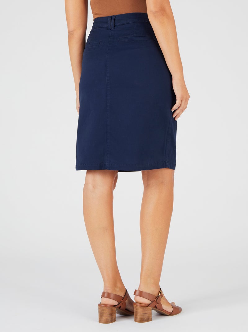 Jupe droite gabardine - Damart Bleu marine - Kiabi