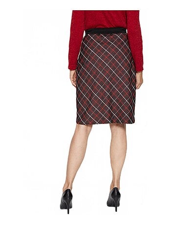 Jupe droite jacquard carreaux