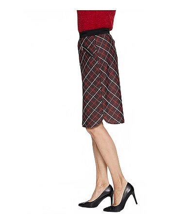 Jupe droite jacquard carreaux