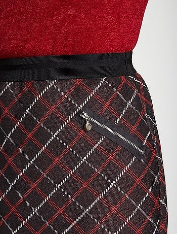 Jupe droite jacquard carreaux