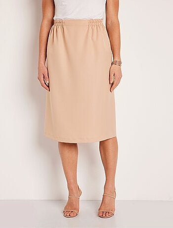 Jupe droite longue gabardine