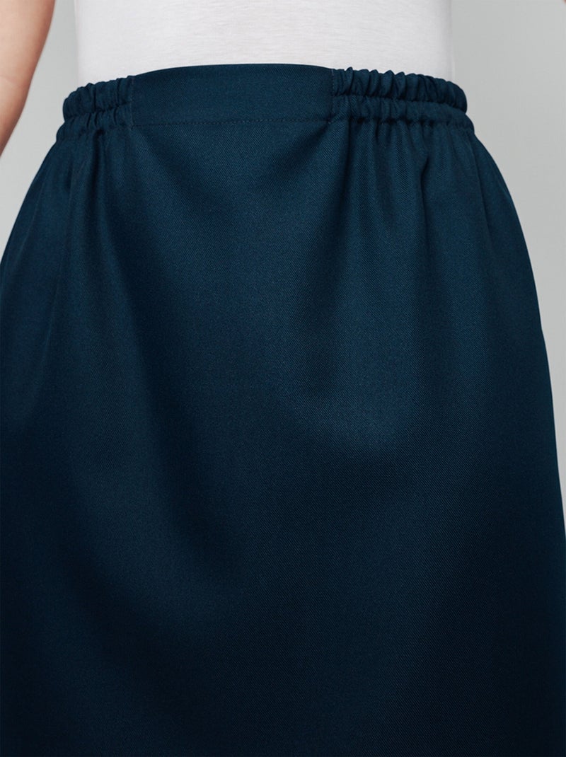 Jupe droite longue gabardine Bleu marine - Kiabi
