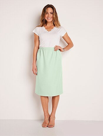 Jupe droite longue gabardine