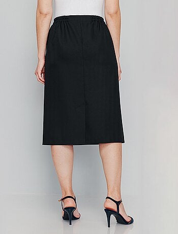 Jupe droite longue gabardine
