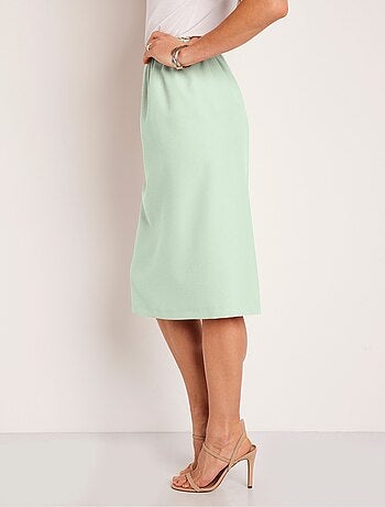 Jupe droite longue gabardine