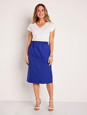 Jupe droite longue gabardine