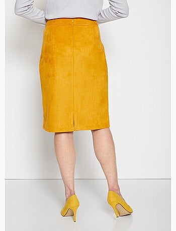 Jupe droite maille suédée - Afibel