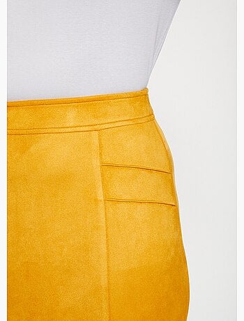 Jupe droite maille suédée - Afibel