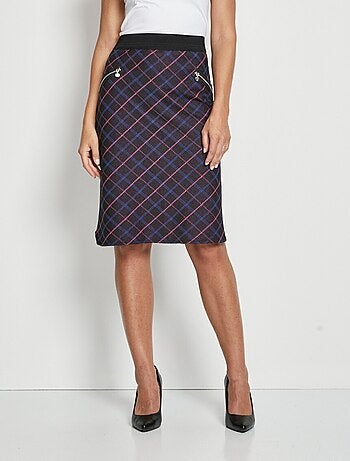 Jupe droite maille unie ou jacquard